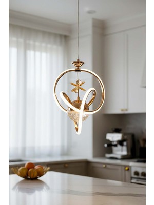 TERRA lighting Modern Prag Power LED Avize, 3 Renk Yanabilen Lüks LED Avize, Mutfak Salon Hol Oda Sarkıt LED Avize