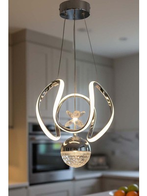 TERRA lighting Tek Toplu Kiev Power LED Avize, Mutfak Salon Hol Sarkıt LED Avize, 3 Renk Yanabilen Power LED Avize, Modern Avize