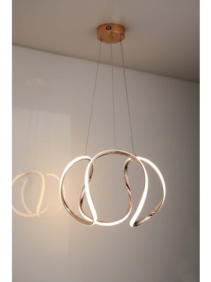 TERRA lighting Modern Kiev Power LED Avize, Mutfak Salon Hol Oda Sarkıt LED Avize, 3 Renk Yanabilen Lüks Power LED Avize