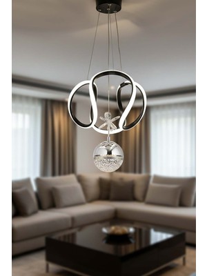 TERRA lighting Tek Toplu Kiev Power LED Avize, Mutfak Salon Hol Sarkıt LED Avize, 3 Renk Yanabilen Power LED Avize, Modern Avize