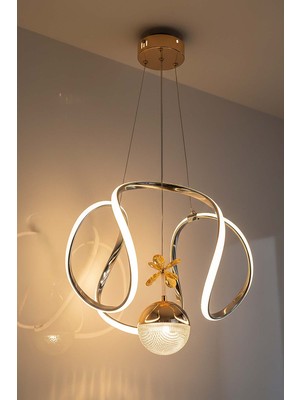 TERRA lighting Kiev Tek Toplu Power LED Avize, Mutfak Salon Hol Sarkıt LED Avize, 3 Renk Yanabilen Power LED Avize, Modern Avize