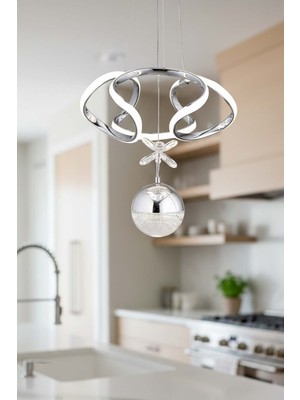 TERRA lighting Napoli Tek Toplu Power LED Avize, Mutfak Salon Hol Sarkıt LED Avize, 3 Renk Yanabilen Power LED Avize, Modern Avize