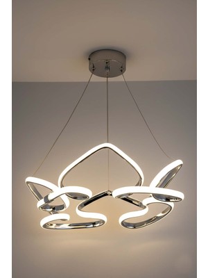 TERRA lighting Hale Lüks LED Avize, Sarkıt LED Avize, 3 Renk Yanabilen LED Avize, Modern Salon Yemek Masası Oda LED Avize