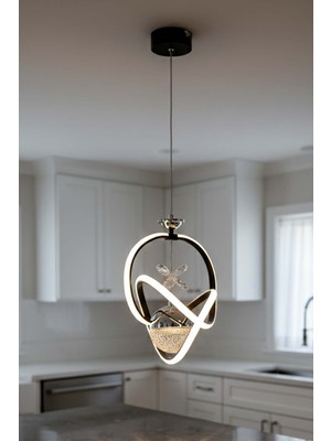 TERRA lighting Modern Prag Power LED Avize, 3 Renk Yanabilen Lüks LED Avize, Mutfak Salon Hol Oda Sarkıt LED Avize