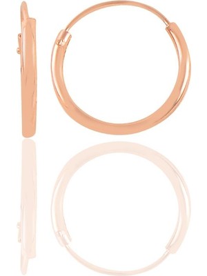 Söğütlü Silver 925 Ayar Gümüş Rose Halka Küpe 12 mm Kadınlar İçin Minimalist Şıklık