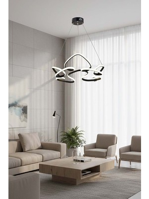 TERRA lighting Hale Lüks LED Avize, Sarkıt LED Avize, 3 Renk Yanabilen LED Avize, Modern Salon Yemek Masası Oda LED Avize
