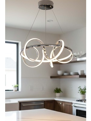 TERRA lighting Dart Modern LED Avize, Sarkıt Power LED Avize, 3 Renk Yanabilen LED Avize, Salon Mutfak Oturma Odası LED Avize