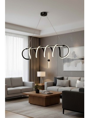 TERRA lighting Sare Model LED Avize, Yemek Masası Salon Oda Sarkıt LED Avize, 3 Renk Yanabilen Power LED Avize, Modern LED Avize