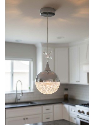 TERRA lighting Lüks Tasarım Asya LED Avize, Mutfak Salon Hol Oda Sarkıt LED Avize, 3 Renk Yanabilen Lüks LED Avize