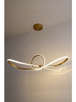 TERRA lighting Modern Barok Power LED Avize, 3 Renk Yanabilen Lüks LED Avize, Mutfak Salon Hol Oda Sarkıt LED Avize, Modern LED Avize