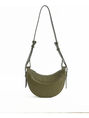 Haki Deri Çapraz Çanta