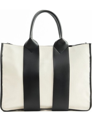 Krem Kanvas Kol Çantası