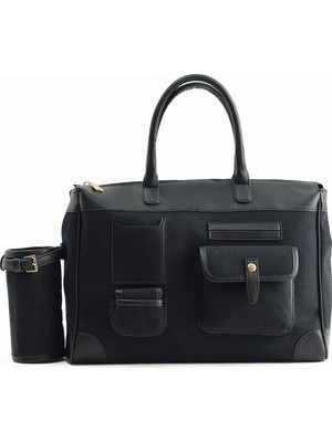 Siyah Çok Fonksiyonlu Kanvas Kol Çantası