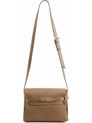 Haki Kanvas Deri Çapraz Çanta