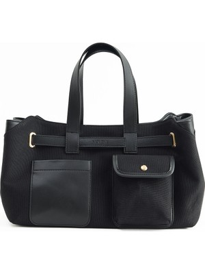 Siyah Tote Kanvas Çanta