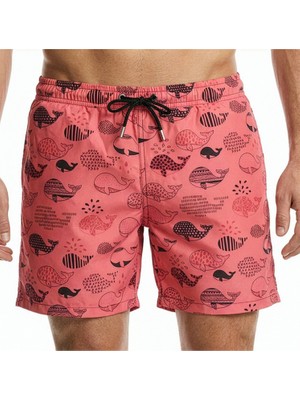 Estiva Erkek Dijital Desenli Deniz Şortu Whale