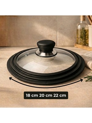 Culiq Kademeli Universal Cam Tencere Kapağı (Kademeli)