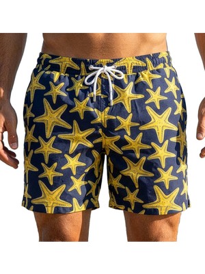 Estiva Erkek Dijital Desenli Deniz Şortu Star