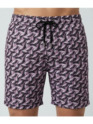 Estiva Erkek Dijital Desenli Deniz Şortu Leaf