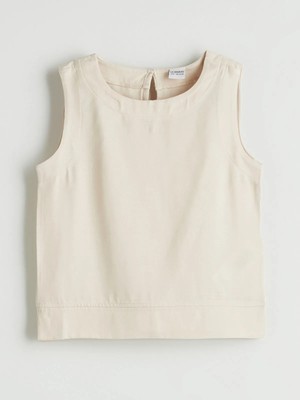 Lc Waikiki Yeni Sezon Bisiklet Yaka Keten Karışımlı Kız Çocuk Bluz