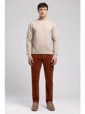 Lee Cooper Pierce Normal Bel Dar Kesim Düz Paça Erkek Pantolon Tütün