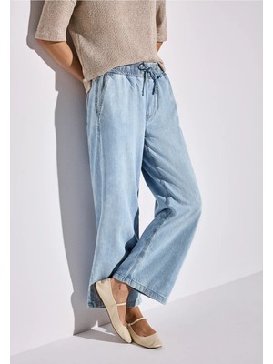 Street One Kadın Kar Yıkama Bol Paça Yumuşak Kumaş Üst Kalite Jeans Pantolon