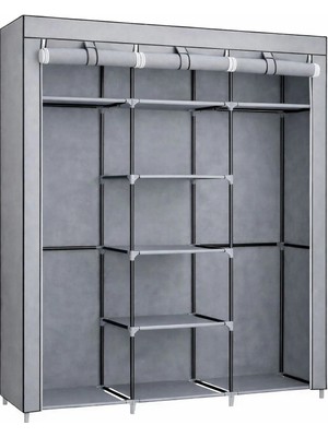 Teknor-Prado Trend Xxl Bez Dolap | Iki Bölmeli Askılık & Raflı – Onix-Gri