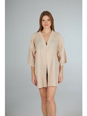 Estiva Omuz Işlemeli Düz Koton Pareo