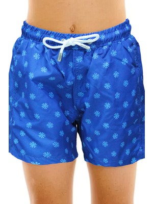 Estiva Erkek Çocuk Dijital Desenli Deniz Şortu Blue