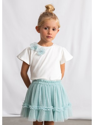 Mayoral Kız Çocuk Tişört Tül Etek Takım Mor 3946