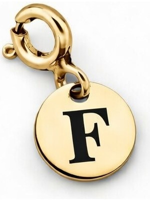 Silveranka 925 Ayar Gümüş F Harfi Kolye Ucu - Charm