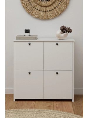 Monte Sehpa Cube Ayakkabılık Beyaz