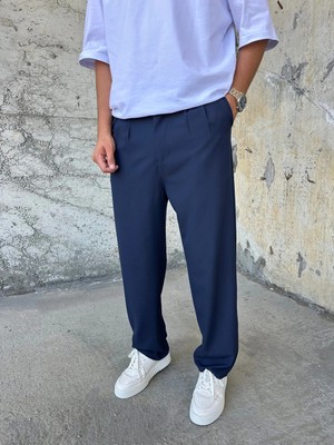 Difransel Jeans Erkek Pileli Rahat Kesim Yüksek Bel Baggy Pantolon