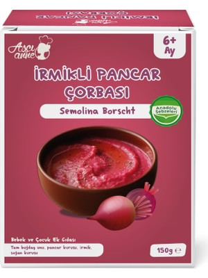 Aşçı Anne İrmikli Pancar Çorbası 150 gr 6+ Ay Bebekler İçin Doğal İçeriklerle Hazırlanmış