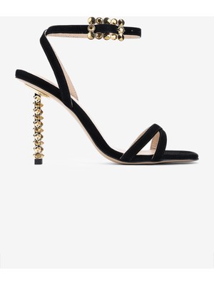 Valmenti Kadın Hakiki Deri Siyah Süet Topuklu Ayakkabı 594 1519 Bn Ayk Y25 Sıyah Suet