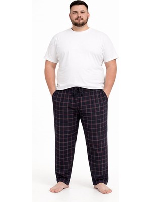 Pemilo Erkek Desenli Büyük Beden % 100 Pamuk Cepli Tek Alt