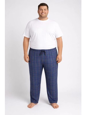 Pemilo Erkek Desenli Büyük Beden % 100 Pamuk Cepli Tek Alt