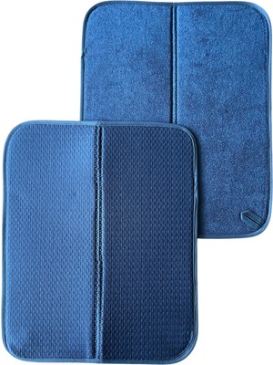 Ezmk Ev Gereçleri Bulaşık Matı Süper Emici Bulaşık Kurutma Matı 44X36CM Tezgah Üstü Bulaşık Matı, 2'li Set