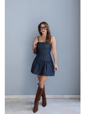 Purple By Banu Lycralı Volan Detay Elbise