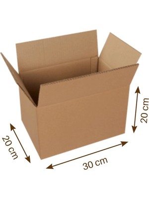 30X20X20 cm Bc Dalga Karton Kutu, Koli, Taşıma Kolisi, Kargo Kutusu 25 Adet