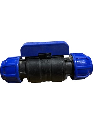 Veka 32 mm Kaplinli Küresel Vana | Pe Boru Uyumlu Plastik Su Vanası | Mavi Kollu | 32’lik