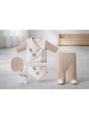 Organik Kumaş 5 Parça Hastane Çıkışı Set