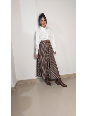 Ekose Etek Kahverengi