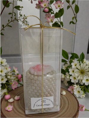 Doğal Bubble Çiçekli El Yapımı Kokulu Mum