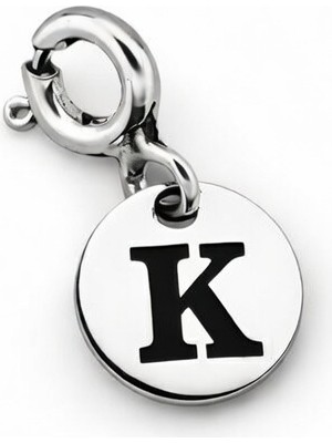 Silveranka 925 Ayar Gümüş K Harfi Kolye Ucu - Charm