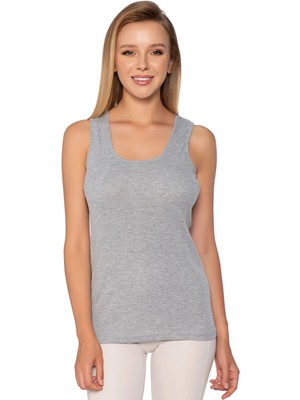 Gümüş 4024 12'li Renkli Ribana Geniş Askı Düz Biye Atlet