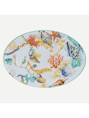 Baci Milano St. Tropez Turkuaz Melamin Servis Tabağı 50X35 cm