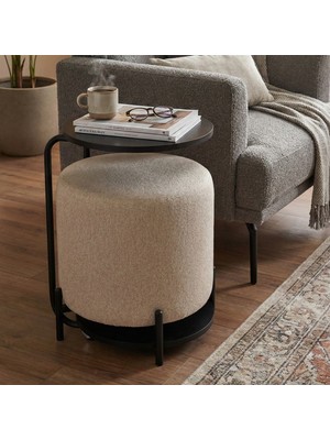 Vilinze Çok Amaçlı Metal C Sehpa Puf Seti