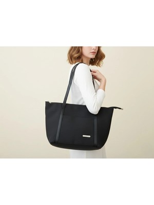 Sevmine Siyah Kadın Omuz Çantası | Geniş Iç Hacimli, Çok Gözlü, Şık ve Dayanıklı Tote Çanta (42X28X20 Cm)