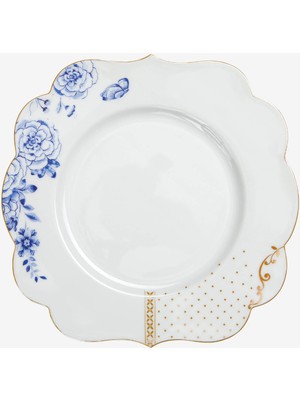 Pip Studio Royal White Mavi Beyaz Porselen Kahvaltı Tabağı 23,5 Cm 23,5 Cm